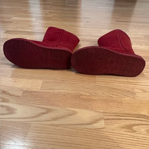 Bearpaw Emma Red Suede Boots Sz 10 - Picture 6 of 6